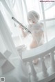 蠢沫沫 Cosplay 2B 白婚纱